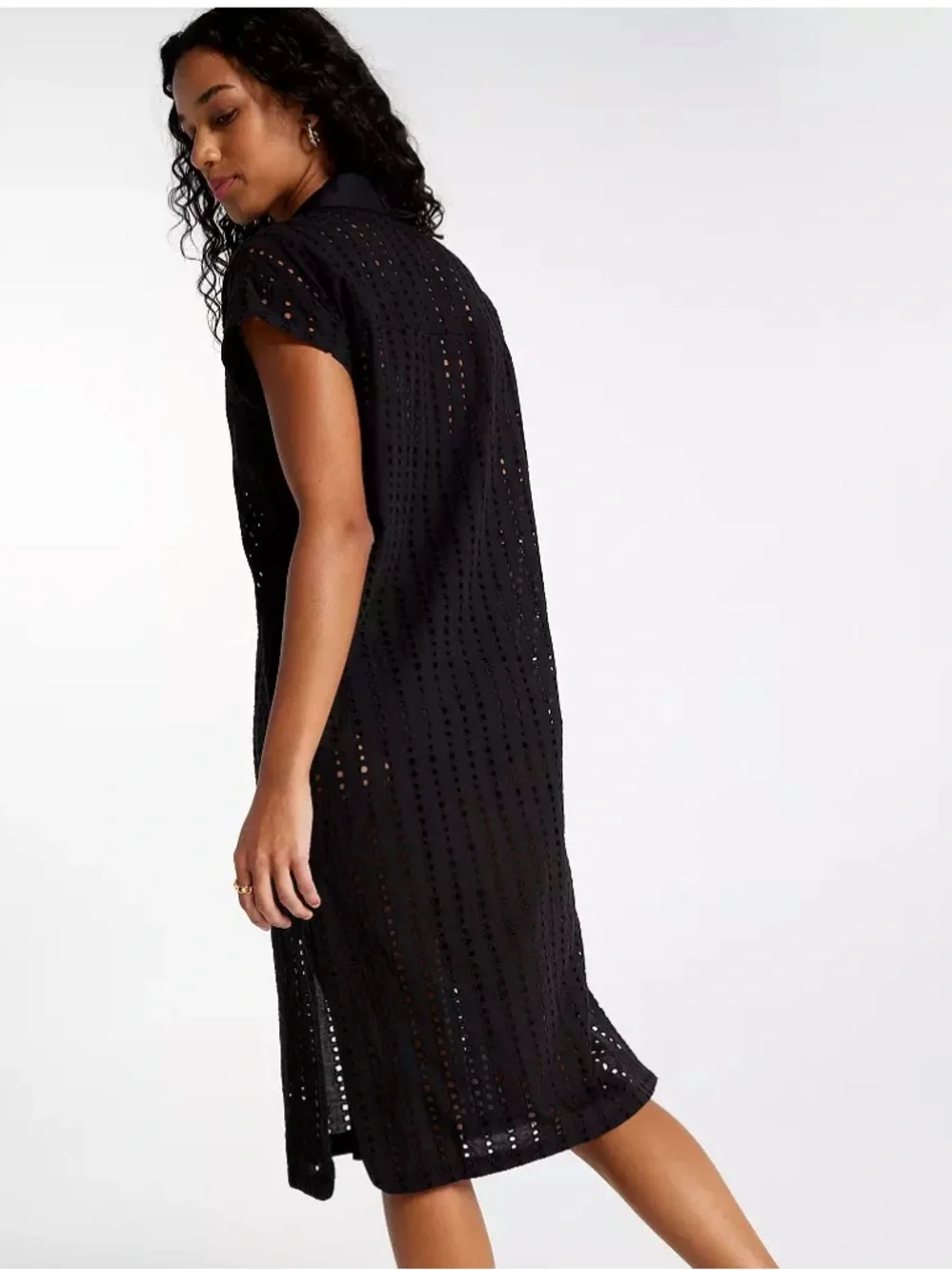 CALIA NWT Black Women's Extended Sleeve Button Down Coverup XS